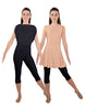Solid Lycra Convertible Dress Tank Capri