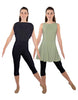 Solid Lycra Convertible Dress Tank Capri