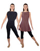 Solid Lycra Convertible Dress Tank Capri