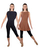 Solid Lycra Convertible Dress Tank Capri