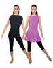 Solid Lycra Convertible Dress Tank Capri