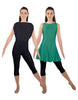 Solid Lycra Convertible Dress Tank Capri