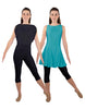Solid Lycra Convertible Dress Tank Capri