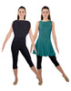 Solid Lycra Convertible Dress Tank Capri