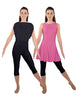 Solid Lycra Convertible Dress Tank Capri