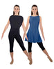 Solid Lycra Convertible Dress Tank Capri