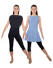 Solid Lycra Convertible Dress Tank Capri