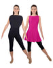 Solid Lycra Convertible Dress Tank Capri