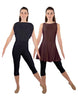 Solid Lycra Convertible Dress Tank Capri