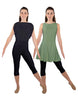 Solid Lycra Convertible Dress Tank Capri