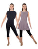 Solid Lycra Convertible Dress Tank Capri