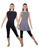 Solid Lycra Convertible Dress Tank Capri