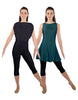 Solid Lycra Convertible Dress Tank Capri