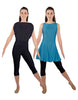 Solid Lycra Convertible Dress Tank Capri