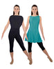 Solid Lycra Convertible Dress Tank Capri