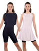 Solid Lycra Convertible Dress Tank Bikeshort