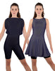 Solid Lycra Convertible Dress Tank Bikeshort