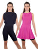 Solid Lycra Convertible Dress Tank Bikeshort