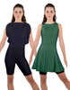 Solid Lycra Convertible Dress Tank Bikeshort