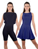 Solid Lycra Convertible Dress Tank Bikeshort