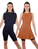 Solid Lycra Convertible Dress Tank Bikeshort