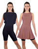 Solid Lycra Convertible Dress Tank Bikeshort
