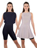 Solid Lycra Convertible Dress Tank Bikeshort