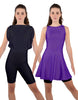Solid Lycra Convertible Dress Tank Bikeshort