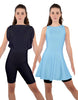Solid Lycra Convertible Dress Tank Bikeshort
