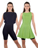 Solid Lycra Convertible Dress Tank Bikeshort