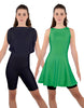Solid Lycra Convertible Dress Tank Bikeshort