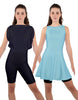 Solid Lycra Convertible Dress Tank Bikeshort