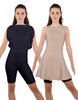 Solid Lycra Convertible Dress Tank Bikeshort