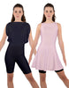Solid Lycra Convertible Dress Tank Bikeshort
