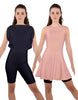 Solid Lycra Convertible Dress Tank Bikeshort