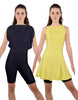 Solid Lycra Convertible Dress Tank Bikeshort
