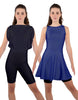 Solid Lycra Convertible Dress Tank Bikeshort