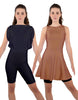 Solid Lycra Convertible Dress Tank Bikeshort