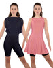 Solid Lycra Convertible Dress Tank Bikeshort