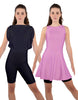 Solid Lycra Convertible Dress Tank Bikeshort