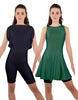 Solid Lycra Convertible Dress Tank Bikeshort