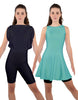 Solid Lycra Convertible Dress Tank Bikeshort