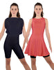 Solid Lycra Convertible Dress Tank Bikeshort