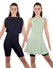 Solid Lycra Convertible Dress Tank Bikeshort