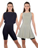 Solid Lycra Convertible Dress Tank Bikeshort