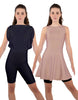 Solid Lycra Convertible Dress Tank Bikeshort