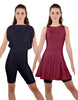 Solid Lycra Convertible Dress Tank Bikeshort