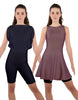 Solid Lycra Convertible Dress Tank Bikeshort