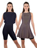 Solid Lycra Convertible Dress Tank Bikeshort