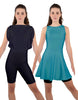 Solid Lycra Convertible Dress Tank Bikeshort